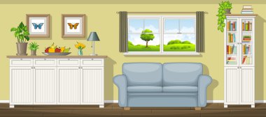 Klasik oturma odası çizimi