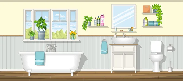 Иллюстрация ванной комнаты — стоковый вектор
