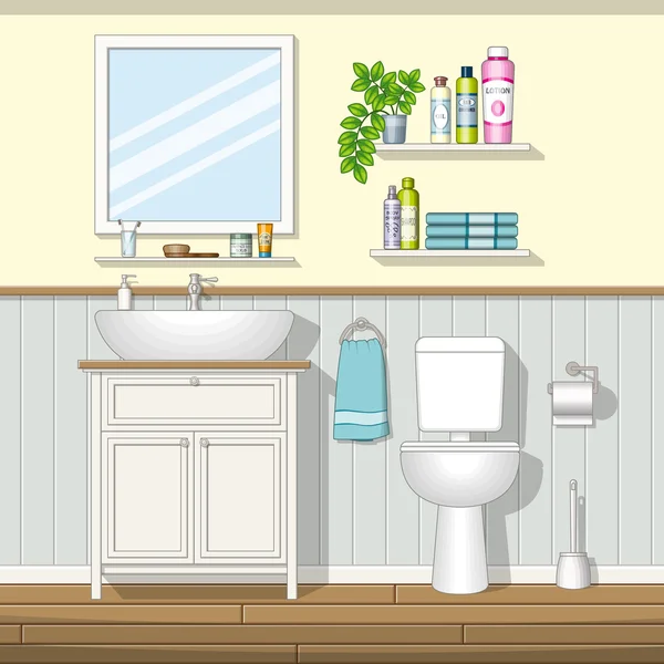 Иллюстрация ванной комнаты — стоковый вектор
