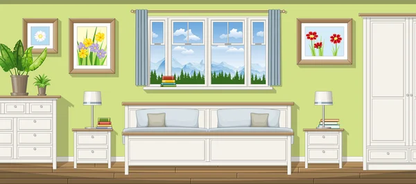 Illustration d'une chambre classique — Image vectorielle