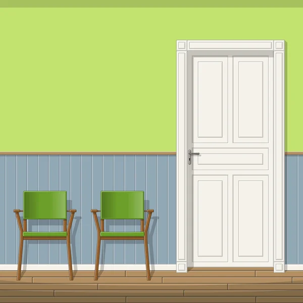 Illustration of a waiting room with chairs — Stock Vector