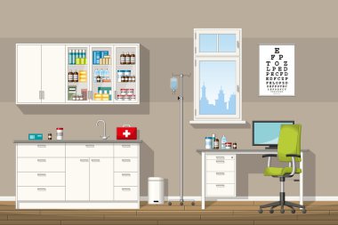 Bir doktor ofisi çizimi