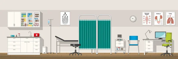 Illustration of a doctor office, panorama — Stock Vector