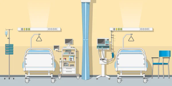 一个重症监护病房的插图 — 图库矢量图片