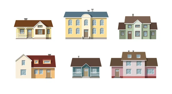 Set with classic family houses — Stock Vector