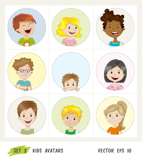 Набір дитячих іконок аватар — стоковий вектор