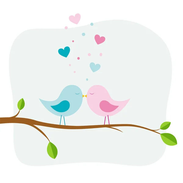 Twee verliefd vogels — Stockvector