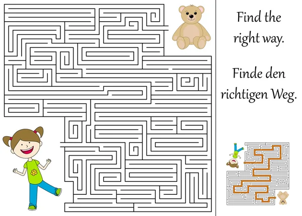 Trouver le bon chemin à travers le labyrinthe — Image vectorielle