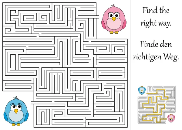 Den richtigen Weg durch das Labyrinth finden — Stockvektor