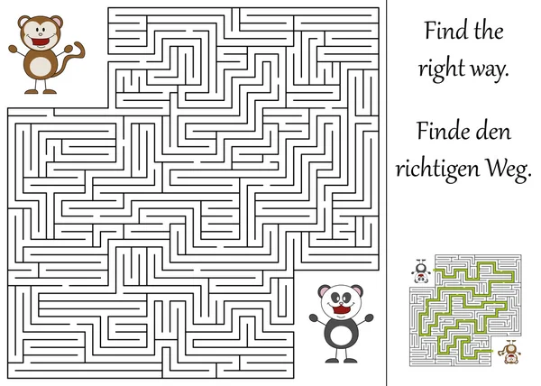 Trouver le bon chemin à travers le labyrinthe — Image vectorielle