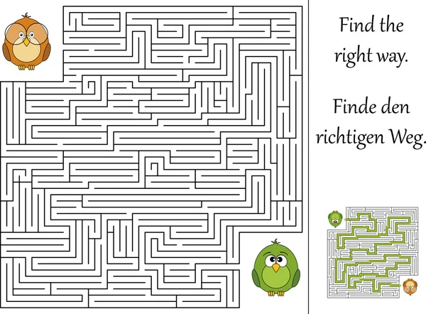 Vinden van de juiste manier door de doolhof — Stockvector