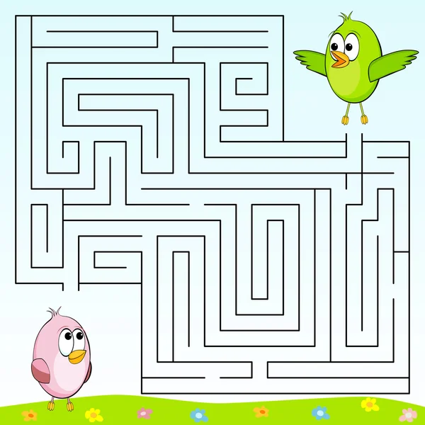 Den richtigen Weg durch das Labyrinth finden — Stockvektor