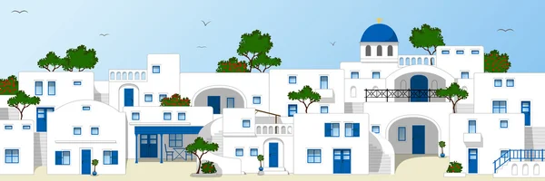 Casas blancas en Grecia — Archivo Imágenes Vectoriales