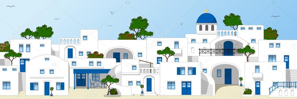 White houses in Greece