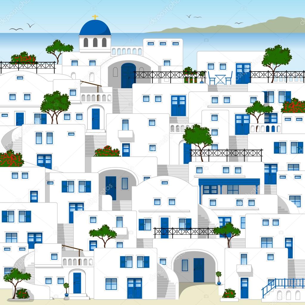 White houses in Greece