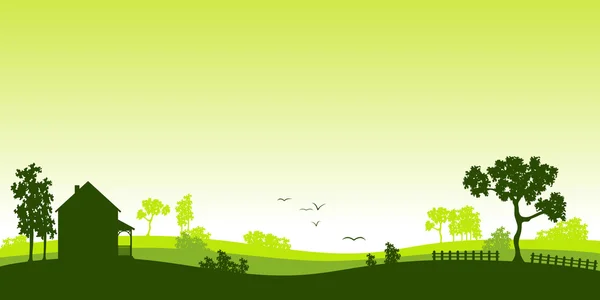 Paisaje verde — Vector de stock