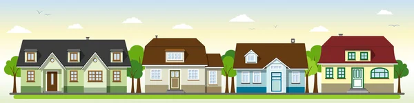 Beautiful houses in the suburbs — Stock Vector