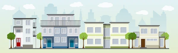 Maisons modernes dans la banlieue — Image vectorielle