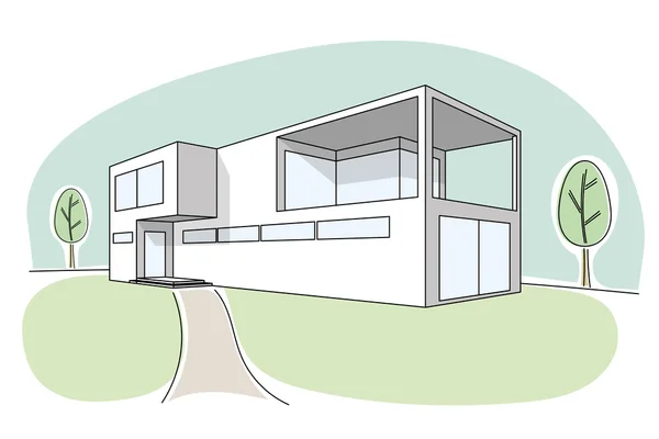 Modernes Haus — Stockvektor