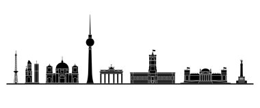 Berlin siluetinin - vektör çizim