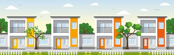 Modern Townhouses in the suburbs — Stock Vector