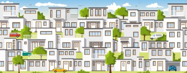 Modern beyaz evler, sürekli arka plan olarak da kullanılabilir