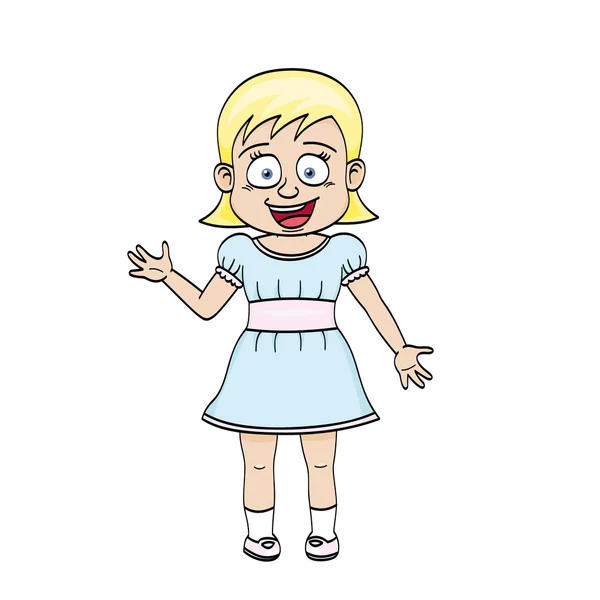 Funny Cartoon Girl — Stock Vector