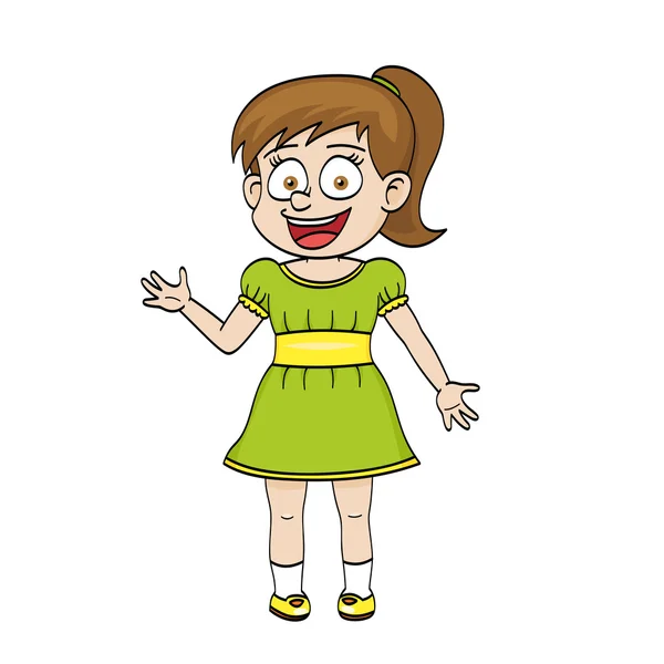 Menina engraçada dos desenhos animados — Vetor de Stock