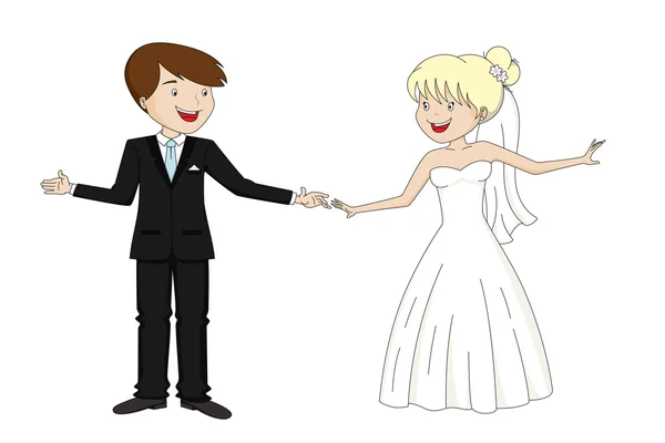 Young nice  newlyweds — Stock Vector