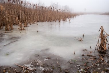 Kışın Donmuş Göl