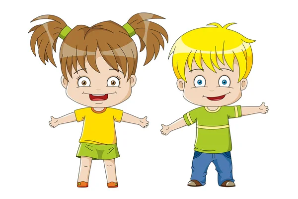 Two nice Kids — Stock Vector