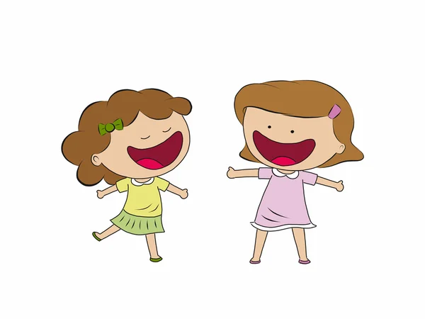 Two funny girls — Stock Vector