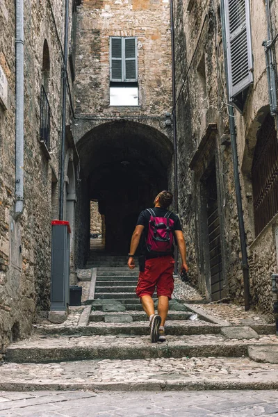 Narni Terni Umbrië Italië Middeleeuwse Stad Een Typische Oude Straat — Stockfoto