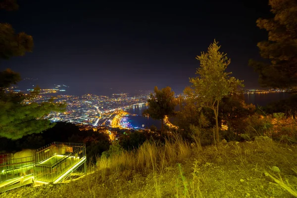 Kizil Kule Tower Alanya Bay Vith Boats Ships View Peninsula — Stock Photo, Image