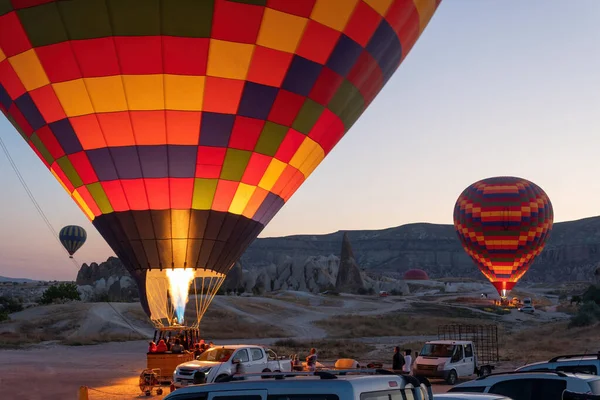 Goreme Turkey Srpna 2020 Vypouštění Balónů Příprava Odjezdu Přijímání Turistů — Stock fotografie