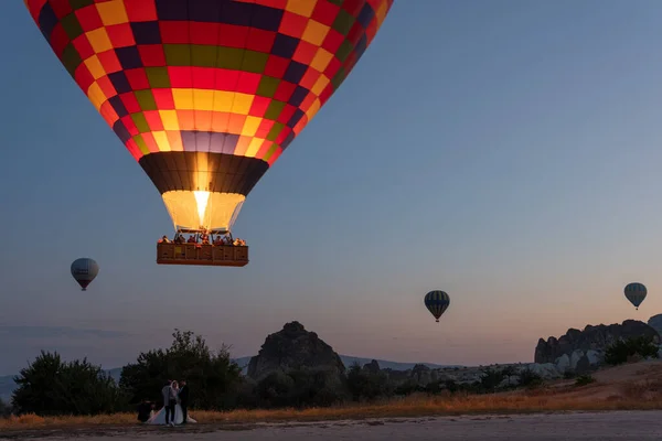 Goreme Turkey Srpna 2020 Vypouštění Balónů Příprava Odjezdu Přijímání Turistů — Stock fotografie