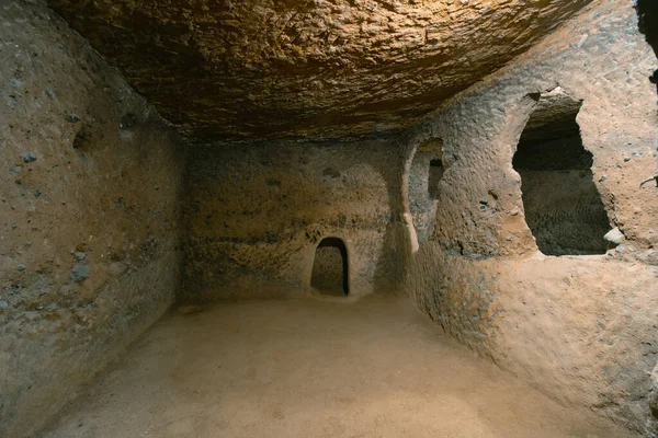 Saratli Turkey August 2020 Interior Ancient Underground City Territory Cappadocia — Stock Photo, Image