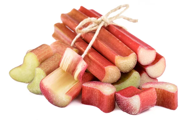 Rhubarb stalks on white background — Stock Photo, Image