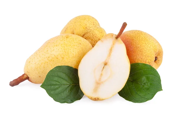 Pears with leaves — Stock Photo, Image