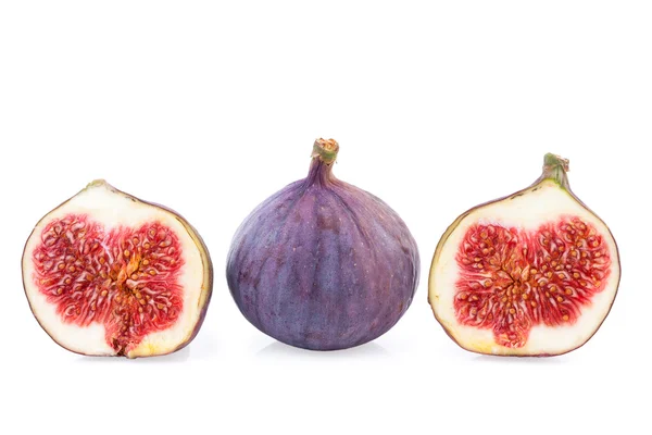 Figs Fruit whole and two halves — Stock Photo, Image