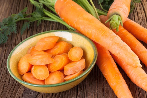 Carottes préparées pour la cuisson, gros plan — Photo