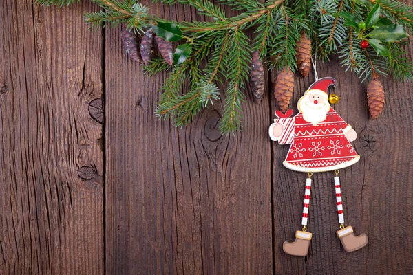 Christmas Decoration over old Wooden Background — Stock Photo, Image