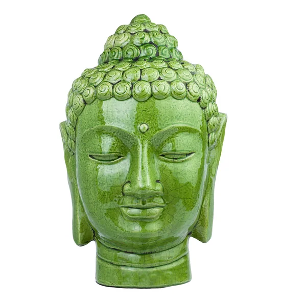 Buddha huvud grön — Stockfoto