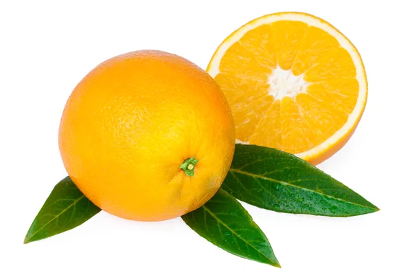 Fruta naranja y la mitad de la fruta — Foto de Stock