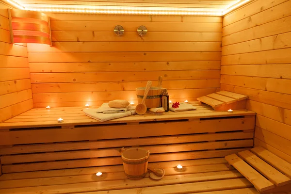 Interior of a finnish Sauna — Stock Photo, Image