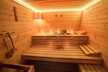 Mum ışığında Sauna iç