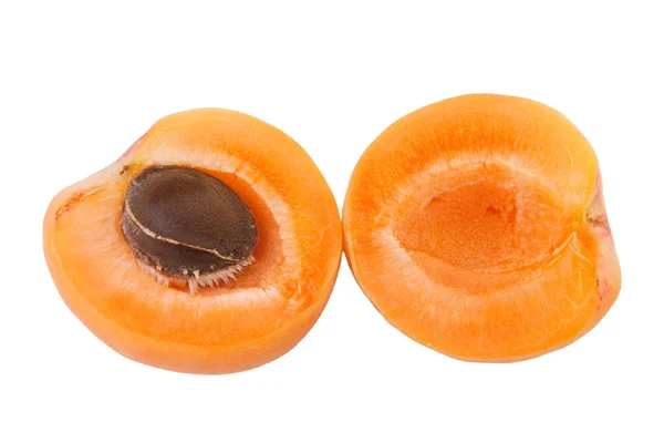 Apricot Fruit  two halves of apricot — Stock Photo, Image