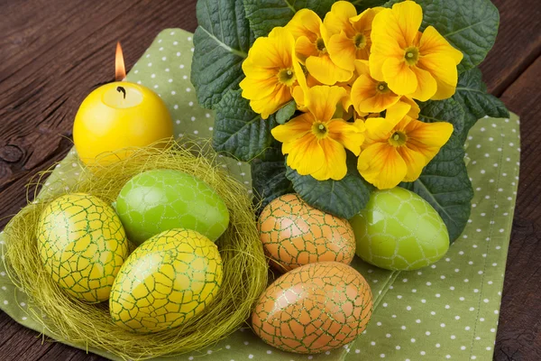 Ostern Dekoration grün gelb Farbe — Stockfoto