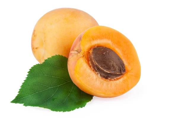 Aprikosen isoliert mit Schnittpfad — Stockfoto