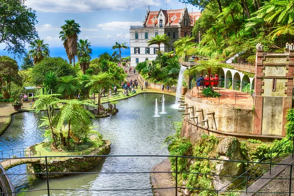 Scenic of Monte Palace Tropical Garden. Funchal, Madeira Island, Portugal Royaltyfria Stockfoton